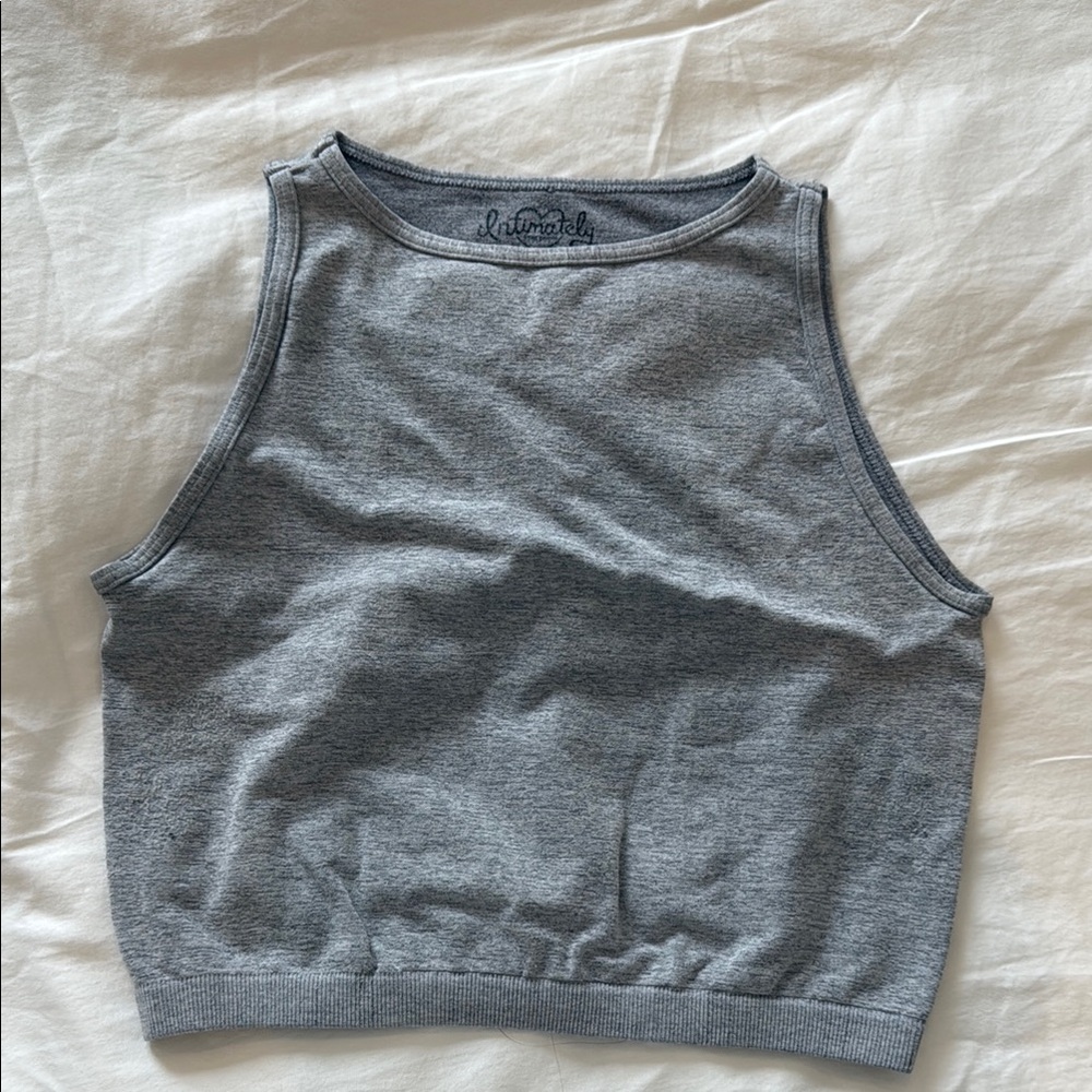Gray Sleeveless Crop Top